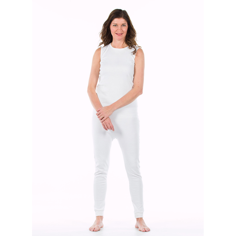 White Bodysuit with Back Zipper Closure