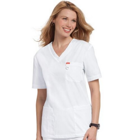 White Unisex Scrub Top
