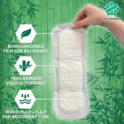 A subtle demonstration of the Novamed Bamboo Light Incontinence Pad under form-fitting clothing, emphasizing its ultra-thin, discreet fit for daily wear.