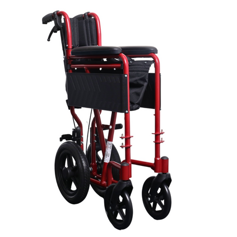 Attendant brakes and seat belt featured on the i-Lite wheelchair for added control and security.