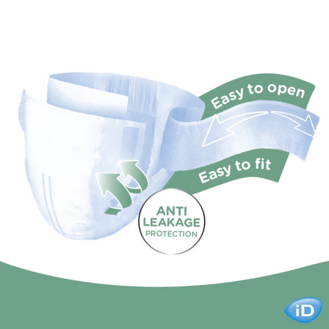 Designed for maximum comfort and reliability, the iD Expert Belt Maxi features a cotton-feel backsheet, leak-proof cuffs, and a secure Velcro waist belt, making it an ideal solution for moderate to heavy incontinence.