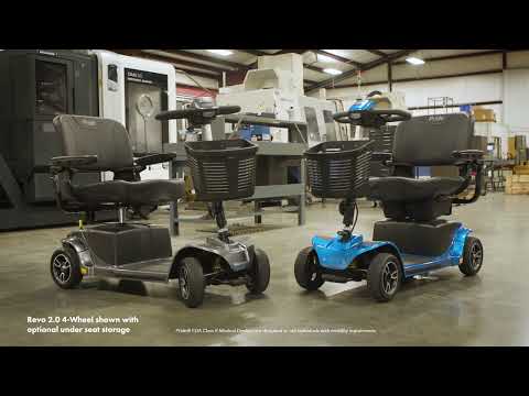 Video of the heavy-duty scooter with ultra-reliable drive train and flat-free tires.