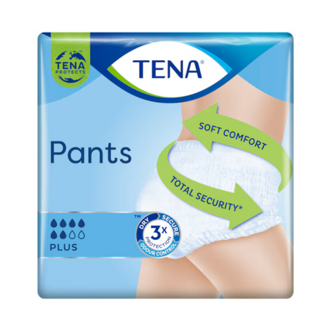 Tena unisex incontinence pants, ideal for moderate levels of incontinence. These are available in the plus range offering soft comfort and total security.