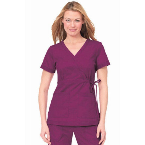 This Raspberry Koi Katelyn nurse or nursing top is designed with stunning detail, with it's wrap style top having adjustable ties