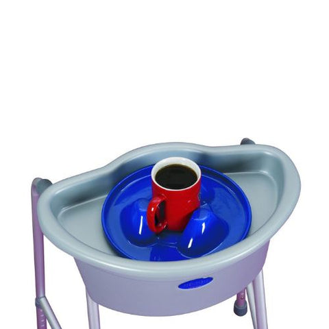 Enables users of wheeled walking frames to safely transport a variety of daily living items.