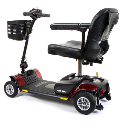 A view of the back of the mobility scooter which is available to hire
